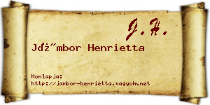 Jámbor Henrietta névjegykártya