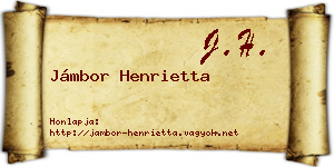 Jámbor Henrietta névjegykártya