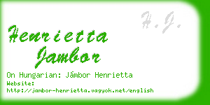 henrietta jambor business card